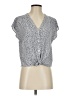 Mi ami 100% Viscose Silver Short Sleeve Blouse Size S - photo 1