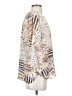 NYDJ 100% Recycled Polyester Animal Print Ivory 3/4 Sleeve Blouse Size S - photo 4