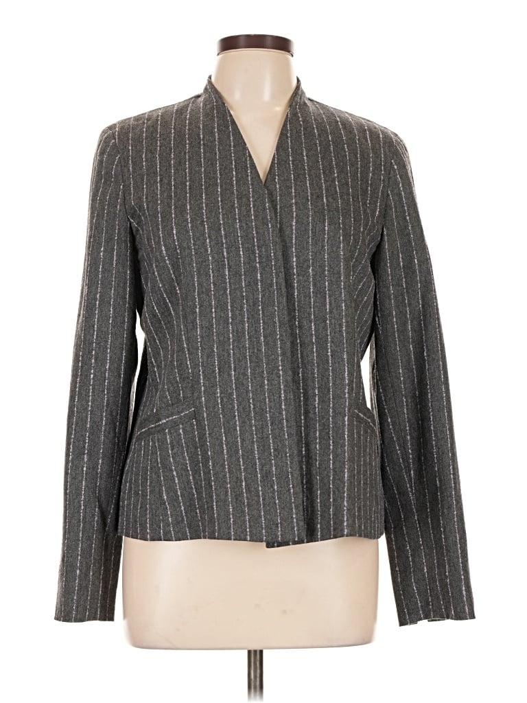 Pre-owned Doncaster Collection Wool Blazer Jacket In Gray