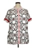 Passport Paisley Silver Short Sleeve Blouse Size 1X - photo 1