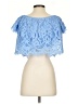 Express Blue Short Sleeve Blouse Size XS - photo 2