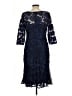 Alex Evenings 100% Polyester Blue Cocktail Dress Size 10 Petite - photo 2