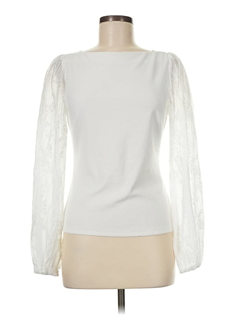 Pre-owned Sunday In Brooklyn Long Sleeve Top Ivory Boatneck Tops