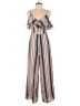 Flying Tomato 100% Polyester Stripes Ivory Jumpsuit Size M - photo 1