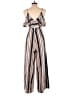 Flying Tomato 100% Polyester Stripes Ivory Jumpsuit Size M - photo 2