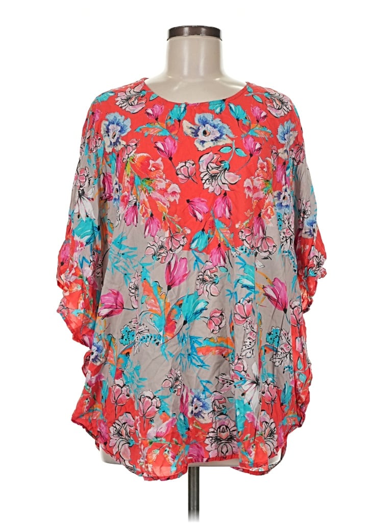 Pre-owned Tolani 3/4 Sleeve Blouse In Red