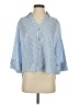 Zara Stripes Blue 3/4 Sleeve Button-Down Shirt Size XS - photo 1