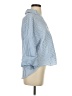 Zara Stripes Blue 3/4 Sleeve Button-Down Shirt Size XS - photo 4