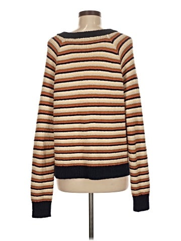 Madewell Arden V-Neck Crop Pullover Sweater in Stripe (view 2)