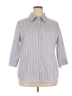 Apt. 9 Stripes Blue 3/4 Sleeve Button-Down Shirt Size 2X - photo 1