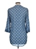 Bongo 100% Polyester Hearts Blue 3/4 Sleeve Blouse Size L - photo 2
