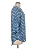 Bongo 100% Polyester Hearts Blue 3/4 Sleeve Blouse Size L - photo 4