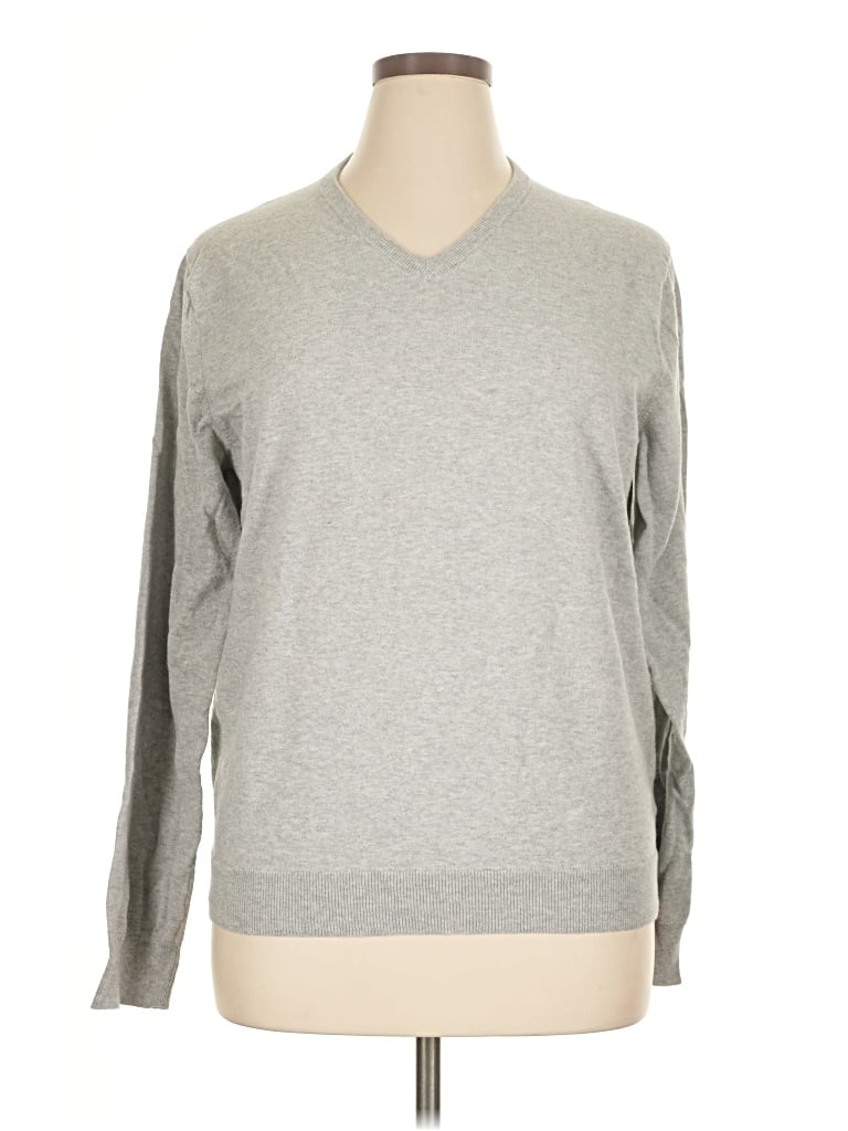 Pre-owned J.crew Mercantile Long Sleeve Top Gray Crew Neck Tops