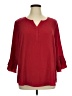 Cj Banks 100% Polyester Red 3/4 Sleeve Blouse Size 1X - photo 1