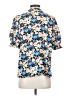 BTFBM 100% Polyester Floral Blue Short Sleeve Blouse Size S - photo 2