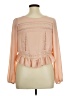 GB 100% Polyester Tan Long Sleeve Blouse Size XL - photo 2