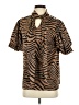 Entro Animal Print Brown Short Sleeve Blouse Size S - photo 1