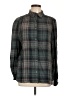 Max Studio 100% Rayon Plaid Green Long Sleeve Button-Down Shirt Size L - photo 1