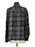 Max Studio 100% Rayon Plaid Green Long Sleeve Button-Down Shirt Size L - photo 2