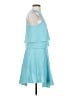 Tibi 100% Polyester Solid Teal Cocktail Dress Size 2 - photo 4