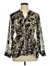 Cj Banks 100% Polyester Animal Print Brown Long Sleeve Blouse Size 1X - photo 1