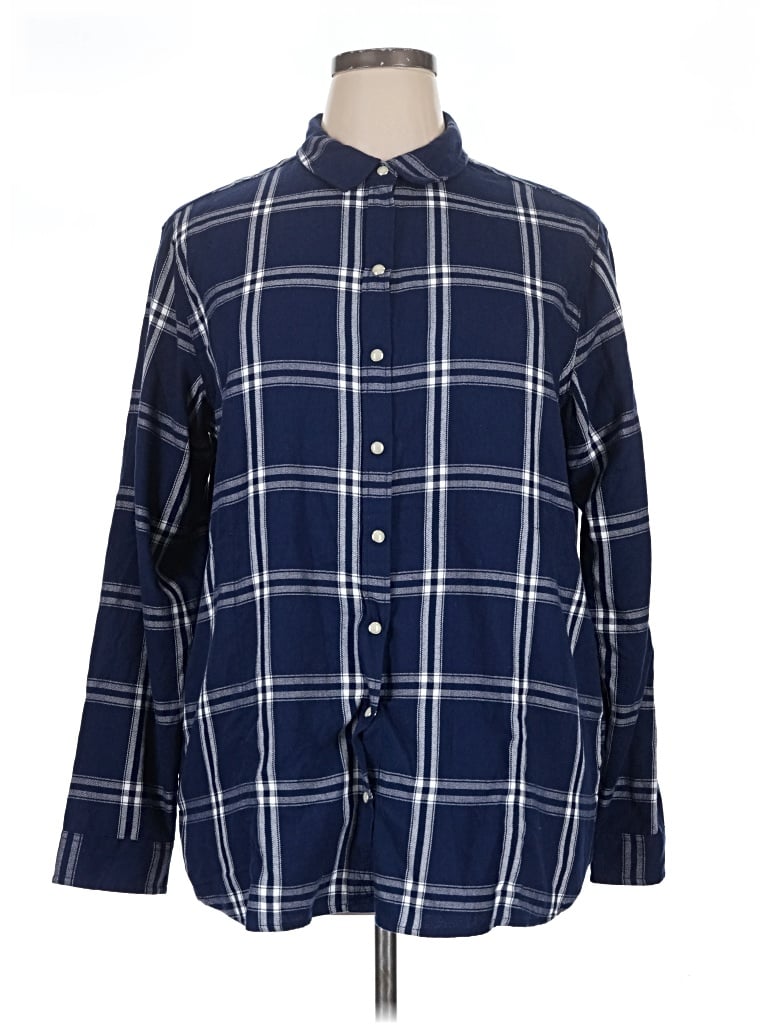 Pre-owned Jachs Girlfriend Long Sleeve Button Down Shirt In Blue