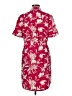 Halston Tropical Pink Burgundy Casual Dress Size M - photo 2