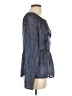 Something Navy 100% Polyester Gray Long Sleeve Blouse Size L - photo 4