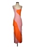 Unbranded 100% Polyester Color Block Orange Cocktail Dress Size S - photo 1