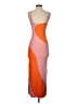 Unbranded 100% Polyester Color Block Orange Cocktail Dress Size S - photo 2