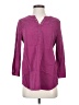 Chico's Purple 3/4 Sleeve Button-Down Shirt Size S - photo 1