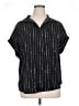 Timeson Stripes Black Short Sleeve Blouse Size XL - photo 1
