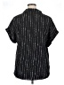 Timeson Stripes Black Short Sleeve Blouse Size XL - photo 2