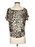 Express Outlet Animal Print Gold Short Sleeve Blouse Size S - photo 1
