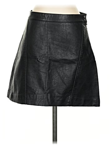 Zara Basic Faux Leather Skirt (view 1)