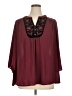 Catherines 100% Polyester Burgundy 3/4 Sleeve Blouse Size 1XWP - photo 1