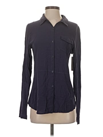 Ecru Long Sleeve Button-Down Shirt (view 1)