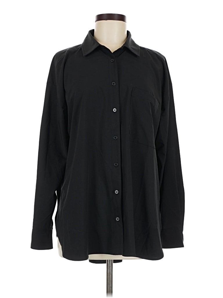 Pre-owned Lou & Grey Long Sleeve Blouse In Black