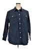 Lands' End Blue 3/4 Sleeve Button-Down Shirt Size 2X - photo 1