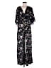 Theia 100% Polyester Floral Black Jumpsuit Size 4 - photo 1