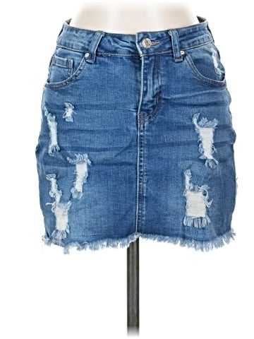 Wax Jean Denim Skirt (view 1)