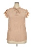Dorose Tan Short Sleeve Blouse Size 3X - photo 1