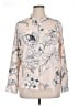Calvin Klein 100% Polyester Floral Ivory Long Sleeve Blouse Size L - photo 1
