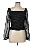 Lush 100% Polyester Black 3/4 Sleeve Blouse Size L - photo 1