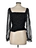 Lush 100% Polyester Black 3/4 Sleeve Blouse Size L - photo 2