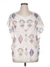 Lavish 100% Polyester Aztec Or Tribal Print White Short Sleeve Blouse Size XL - photo 1