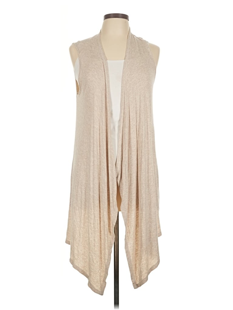 Pre-owned Cable & Gauge Cardigan Sweater In Tan