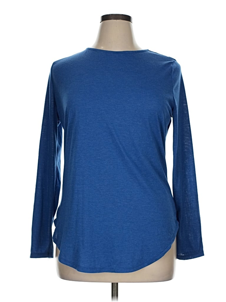 Pre-owned Shein 3/4 Sleeve T-shirt In Blue