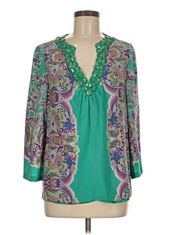 Tibi 3/4 Sleeve Silk Top (view 1)