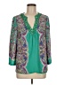 Tibi 100% Silk Green 3/4 Sleeve Silk Top Size 8 - photo 1